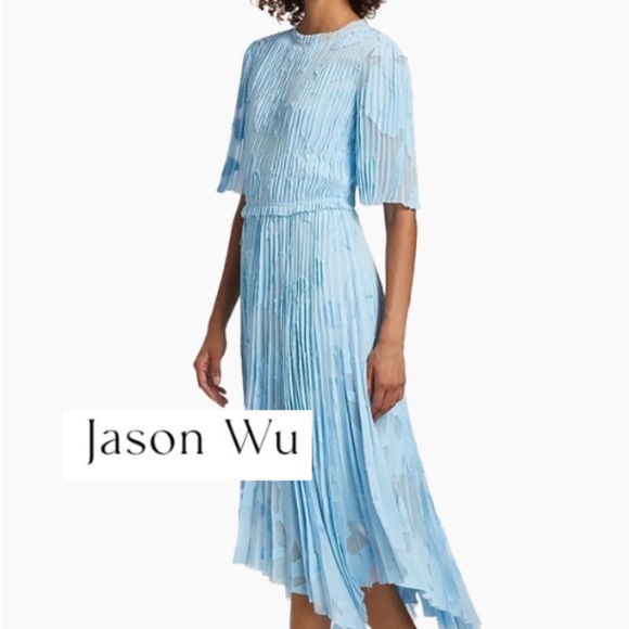 Jason Wu Dresses & Skirts - NWOT Jason Wu blue floral pleated fit/flare midi dress,0, GD1140